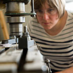Imogen Clarkstone at work in her studio at Yorkshire Art Space’ Persistence Works in Sheffield 2017